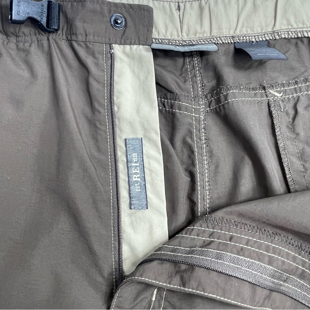 REI Mens Convertible Zip Off Leg Cargo Pants Brown Adjustable Belt Size XXL x 36 - Picture 6 of 11